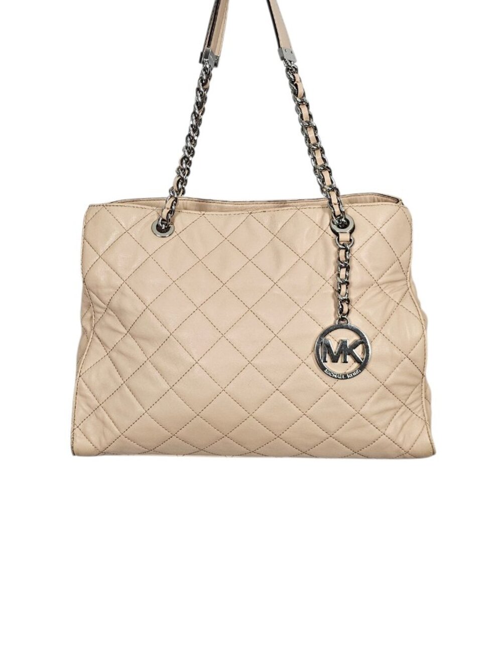 Michael Kors Susannah Quilted Leather tote Chain Shoulder Bag COA Blush Pink